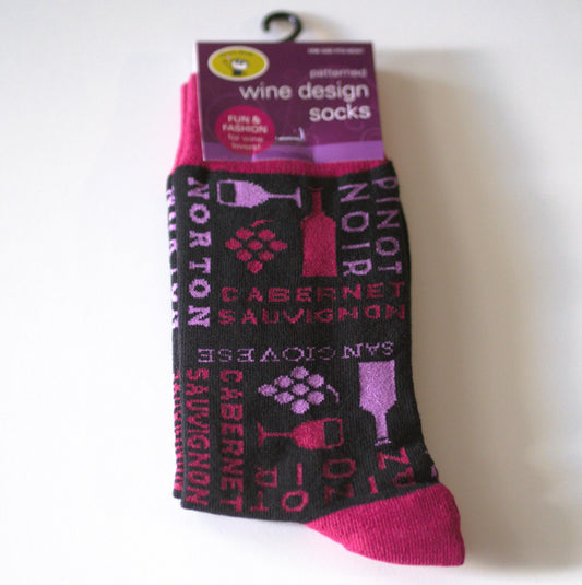 Wine Print Novelty Socks – One Size